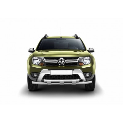 Защита переднего бампера двойная с пластинами 63/63мм (НПС) Renault Duster 2016 - 2020