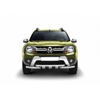 Защита переднего бампера двойная с зубьями 63/63мм (НПС) Renault Duster 2016 - 2020